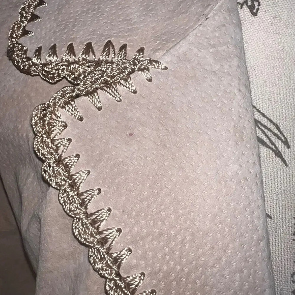 Outbrook Woman,1X tan embroidered leather tassel tie front long sleeve jacket
￼ - Picture 8 of 16